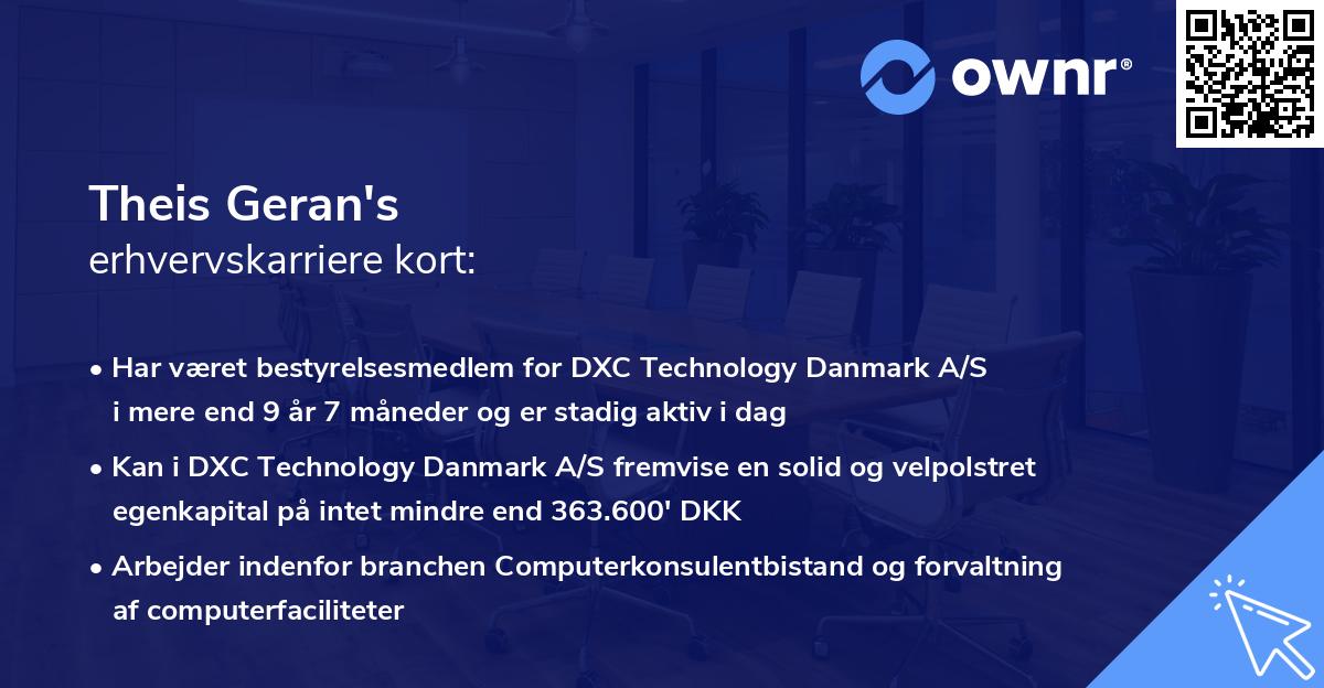 Theis Geran's erhvervskarriere kort