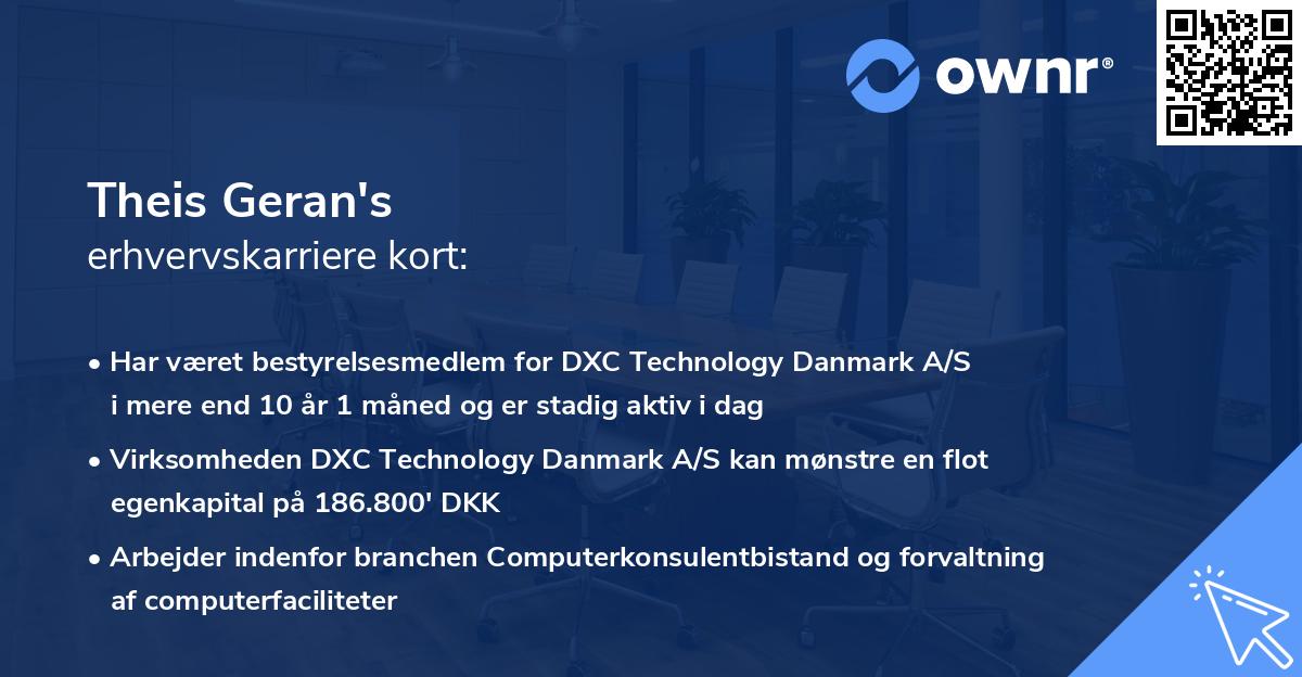Theis Geran's erhvervskarriere kort