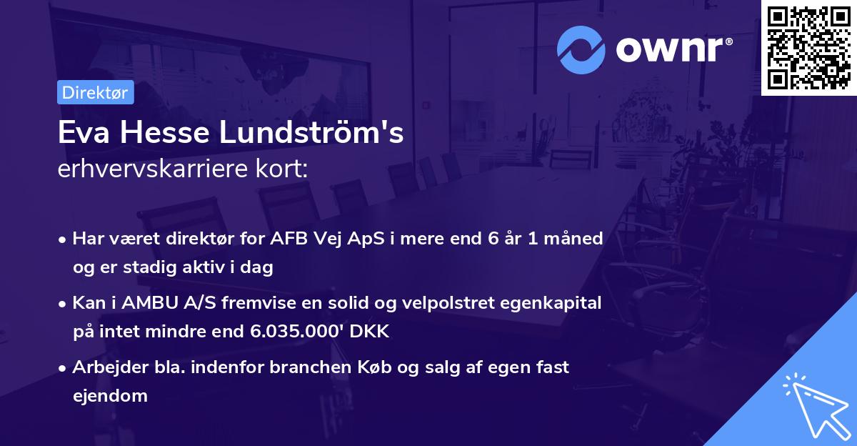 Eva Hesse Lundström's erhvervskarriere kort