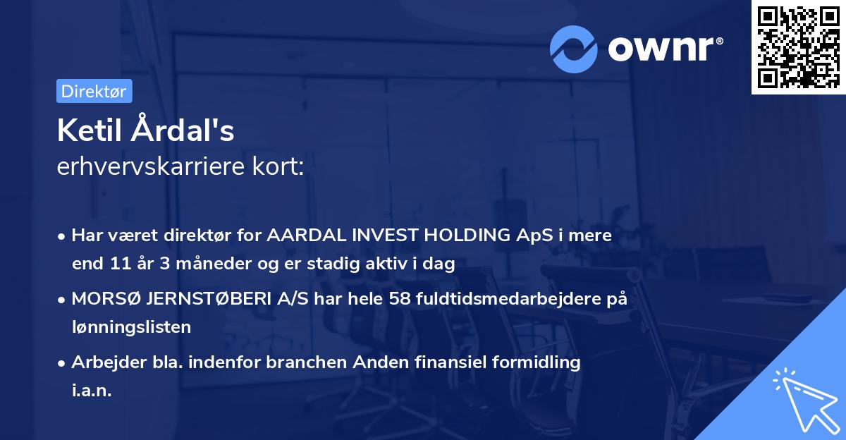 Ketil Årdal's erhvervskarriere kort