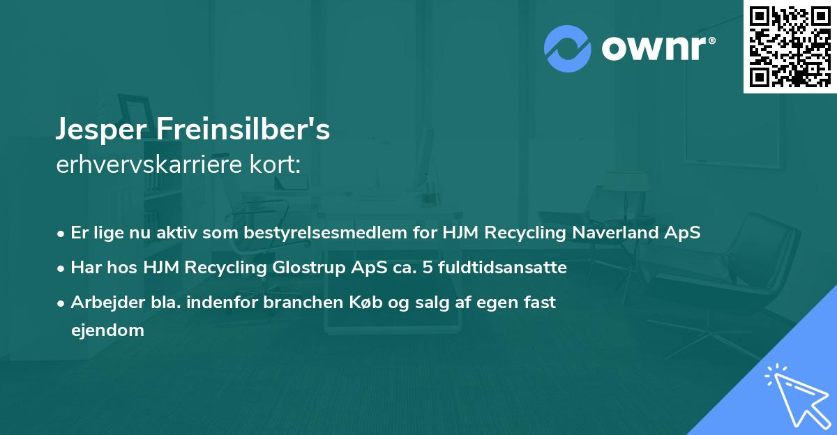 Jesper Freinsilber's erhvervskarriere kort