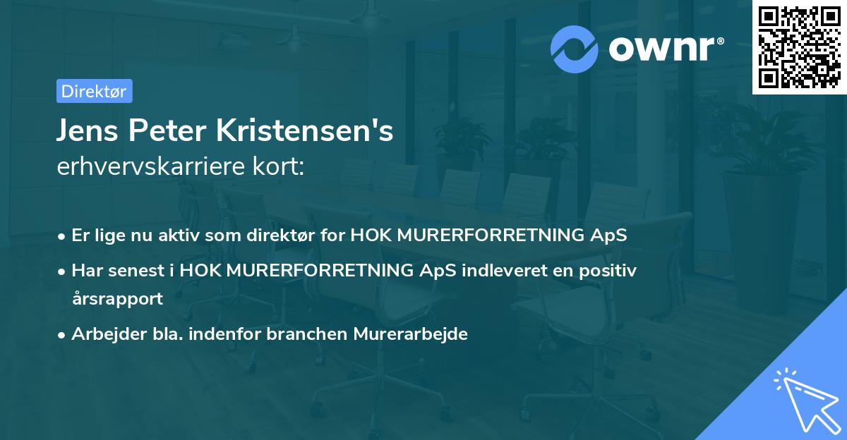 Jens Peter Kristensen's erhvervskarriere kort