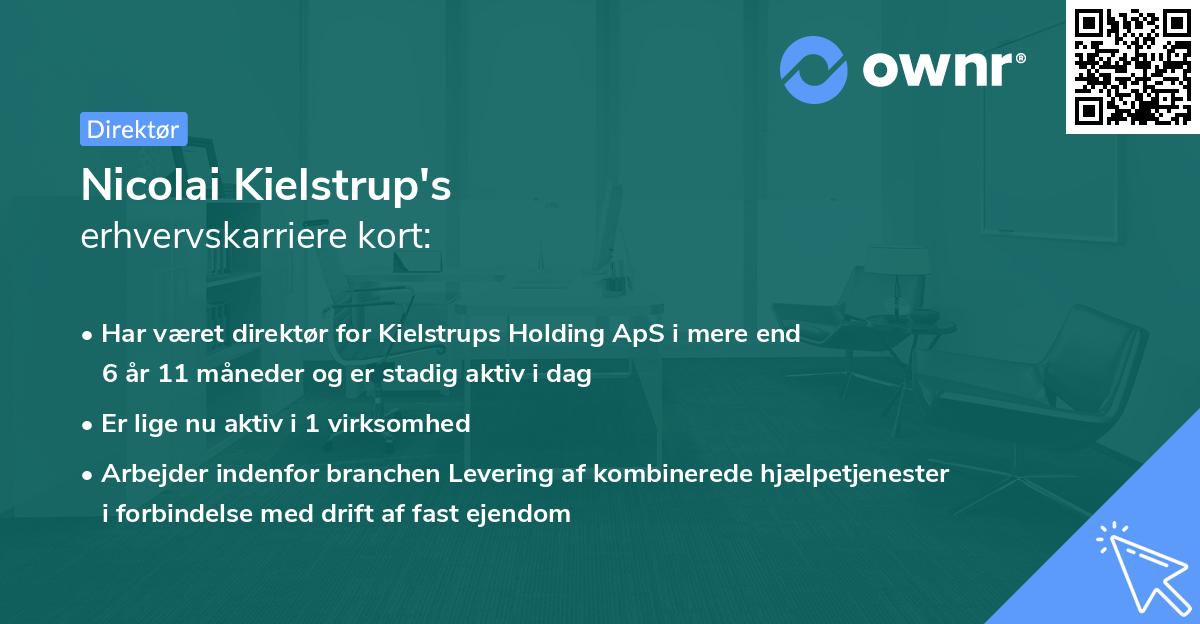 Nicolai Kielstrup's erhvervskarriere kort