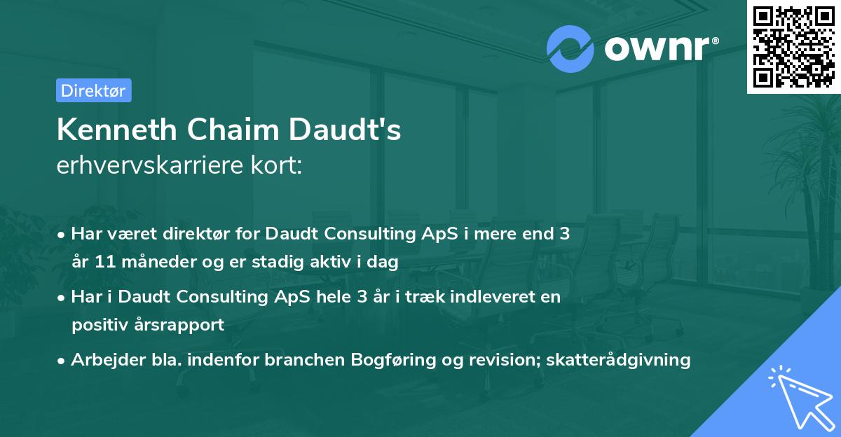 Kenneth Chaim Daudt's erhvervskarriere kort