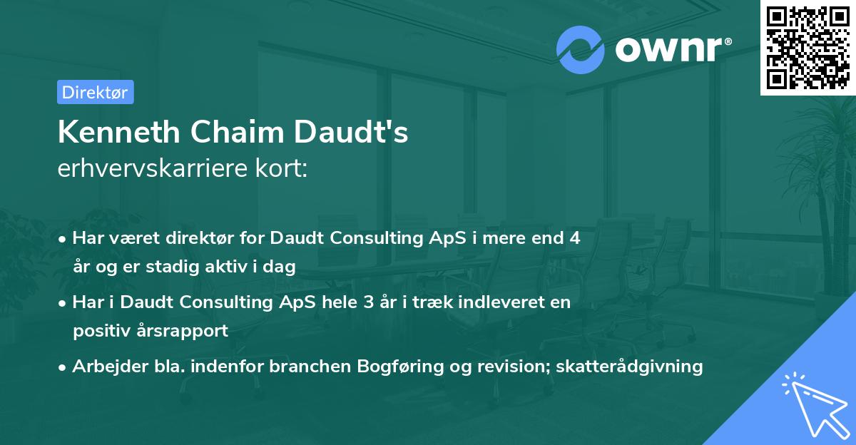 Kenneth Chaim Daudt's erhvervskarriere kort