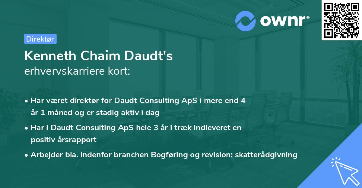 Kenneth Chaim Daudt's erhvervskarriere kort