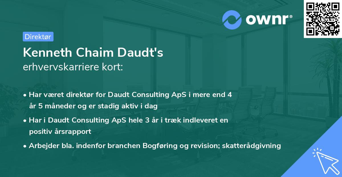 Kenneth Chaim Daudt's erhvervskarriere kort