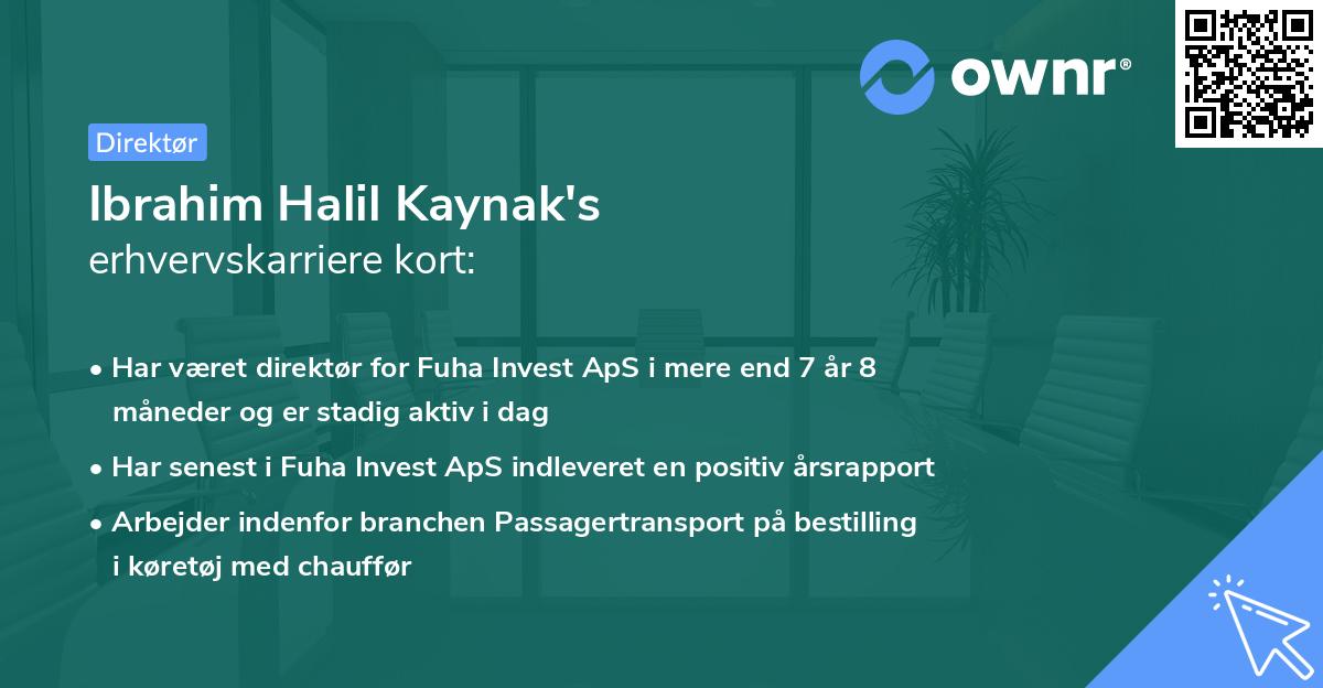 Ibrahim Halil Kaynak's erhvervskarriere kort