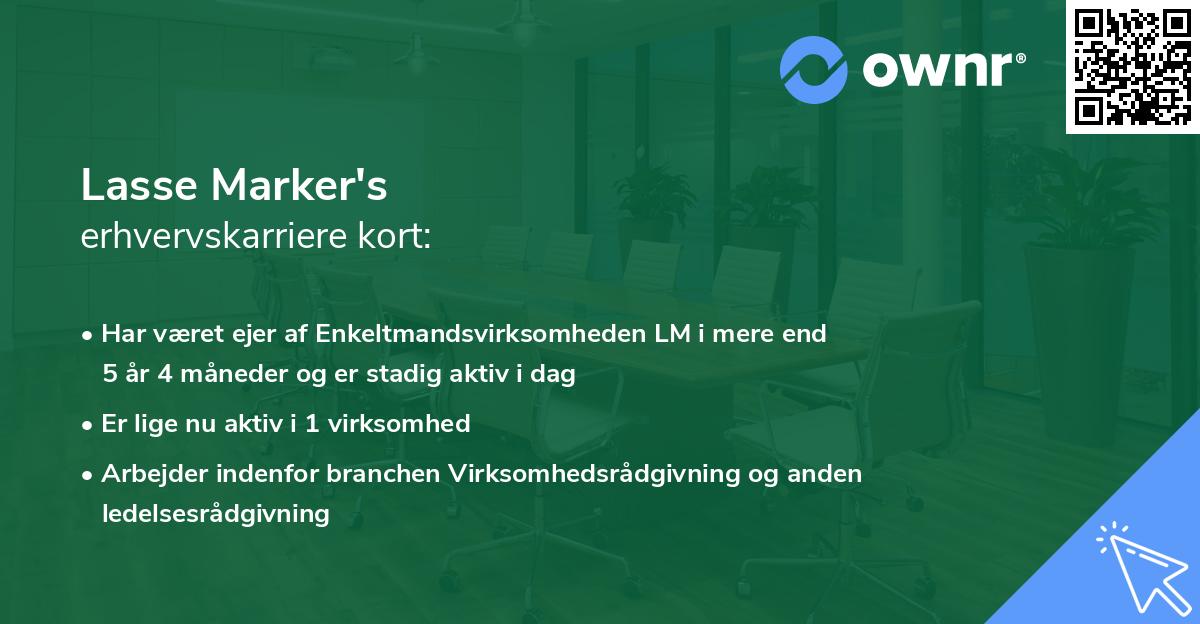 Lasse Marker's erhvervskarriere kort