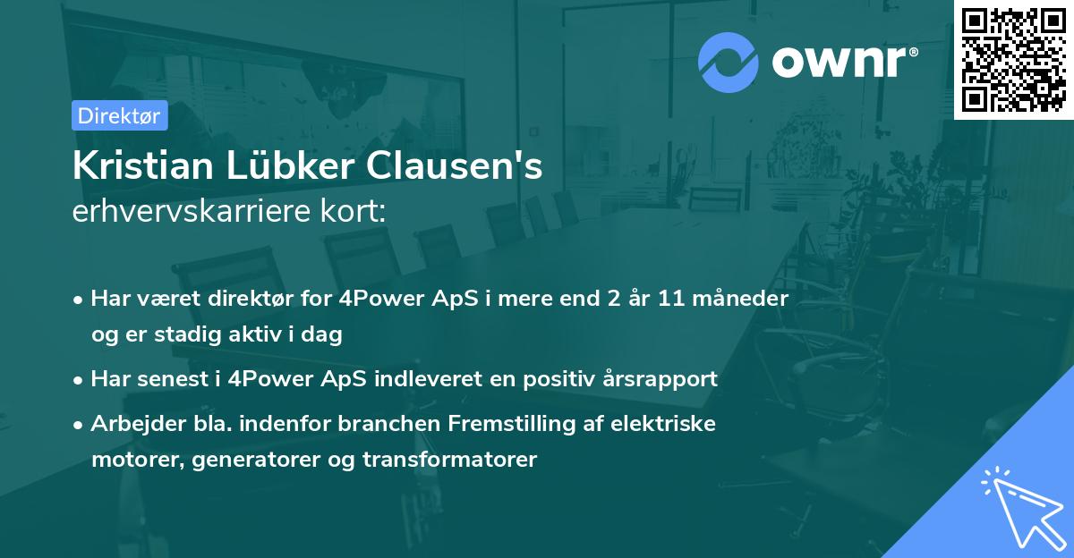 Kristian Lübker Clausen's erhvervskarriere kort