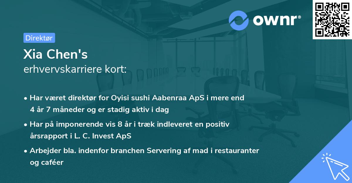 Xia Chen's erhvervskarriere kort