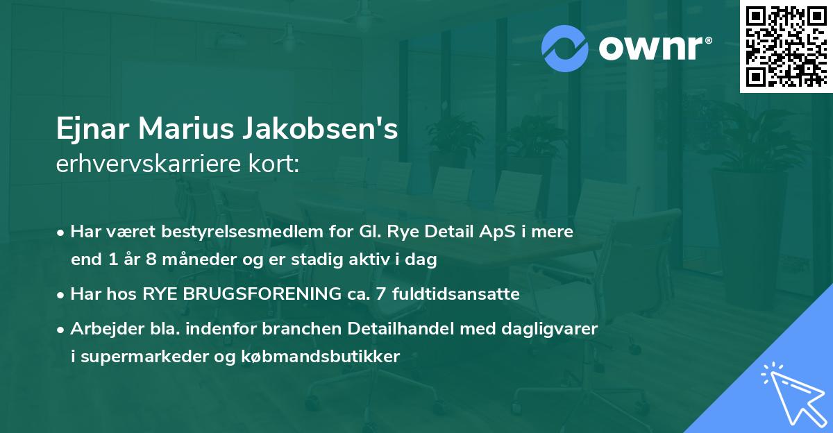 Ejnar Marius Jakobsen's erhvervskarriere kort
