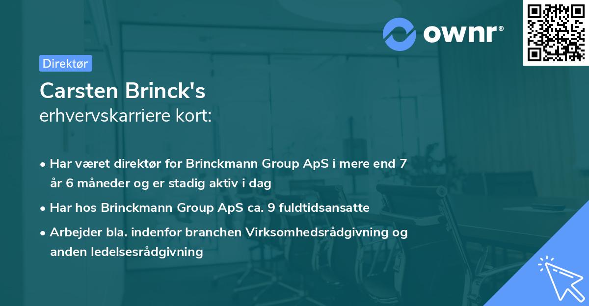 Carsten Brinck's erhvervskarriere kort
