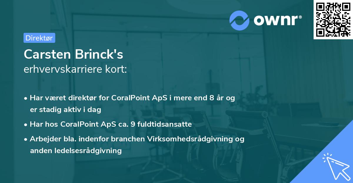 Carsten Brinck's erhvervskarriere kort
