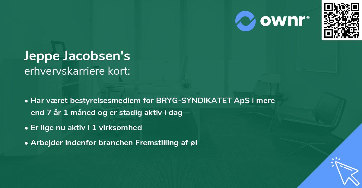 Jeppe Jacobsen's erhvervskarriere kort