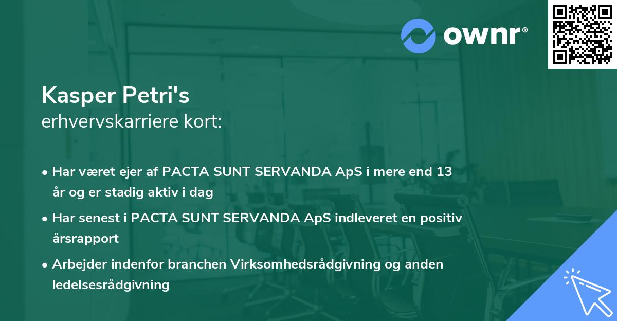 Kasper Petri's erhvervskarriere kort