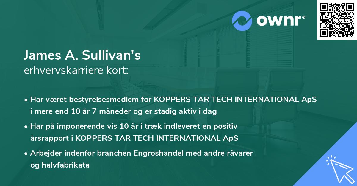 James A. Sullivan's erhvervskarriere kort