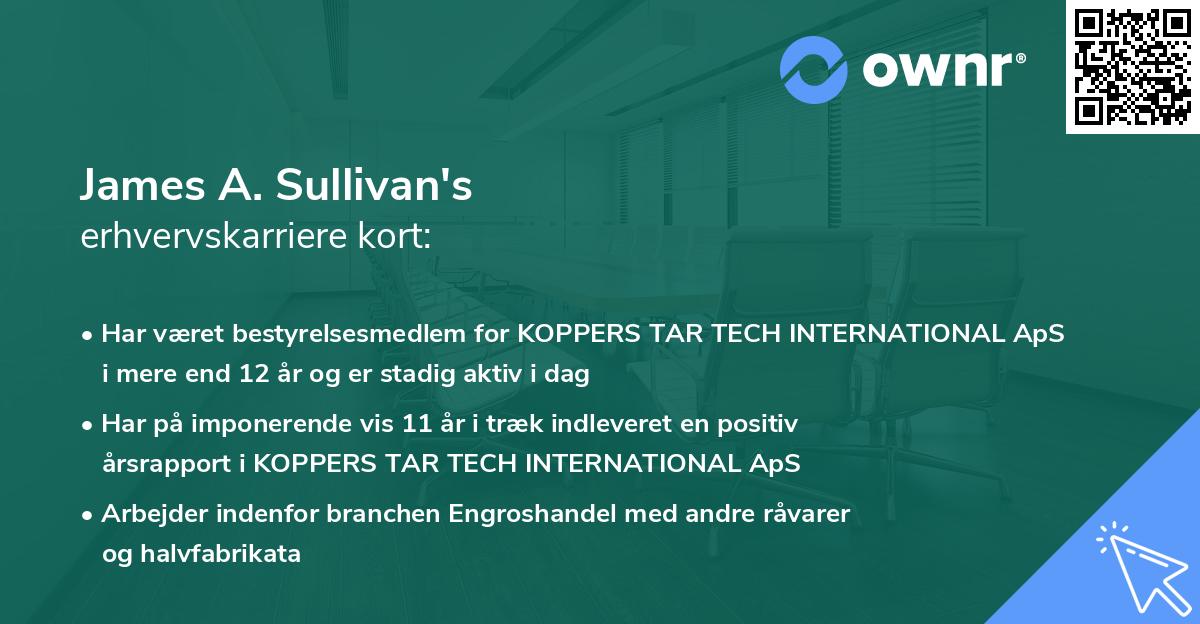James A. Sullivan's erhvervskarriere kort