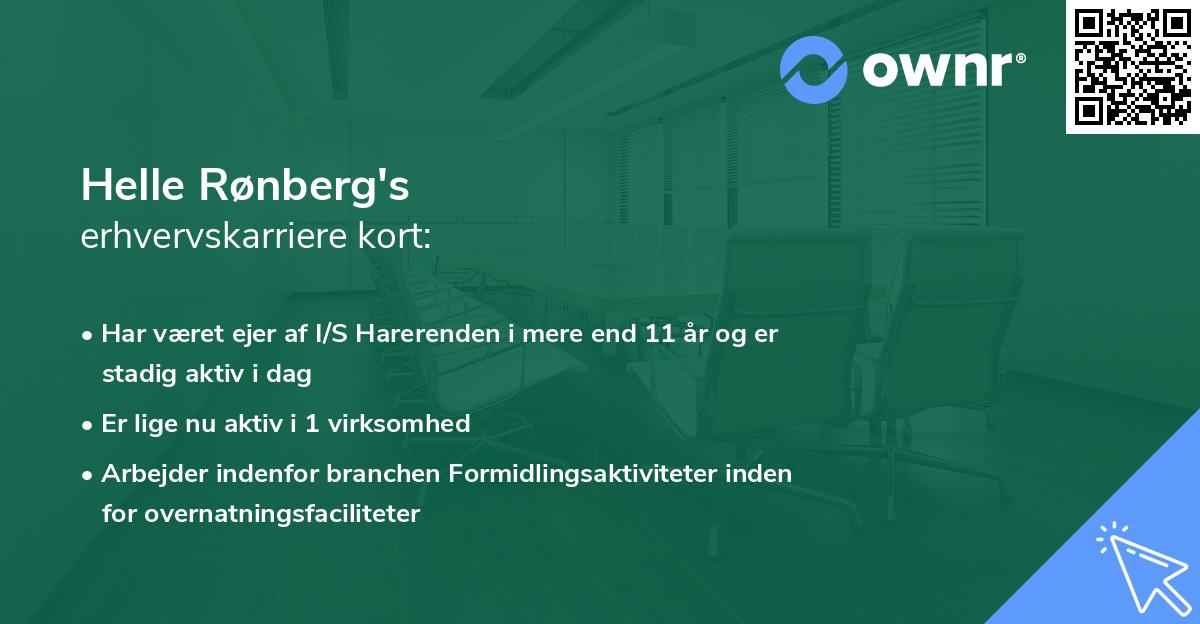 Helle Rønberg's erhvervskarriere kort