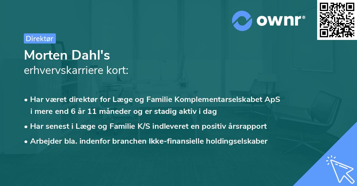 Morten Dahl's erhvervskarriere kort