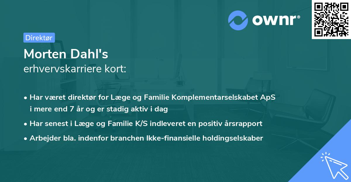 Morten Dahl's erhvervskarriere kort
