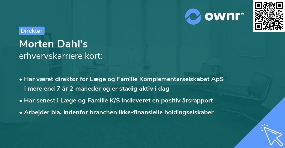 Morten Dahl's erhvervskarriere kort