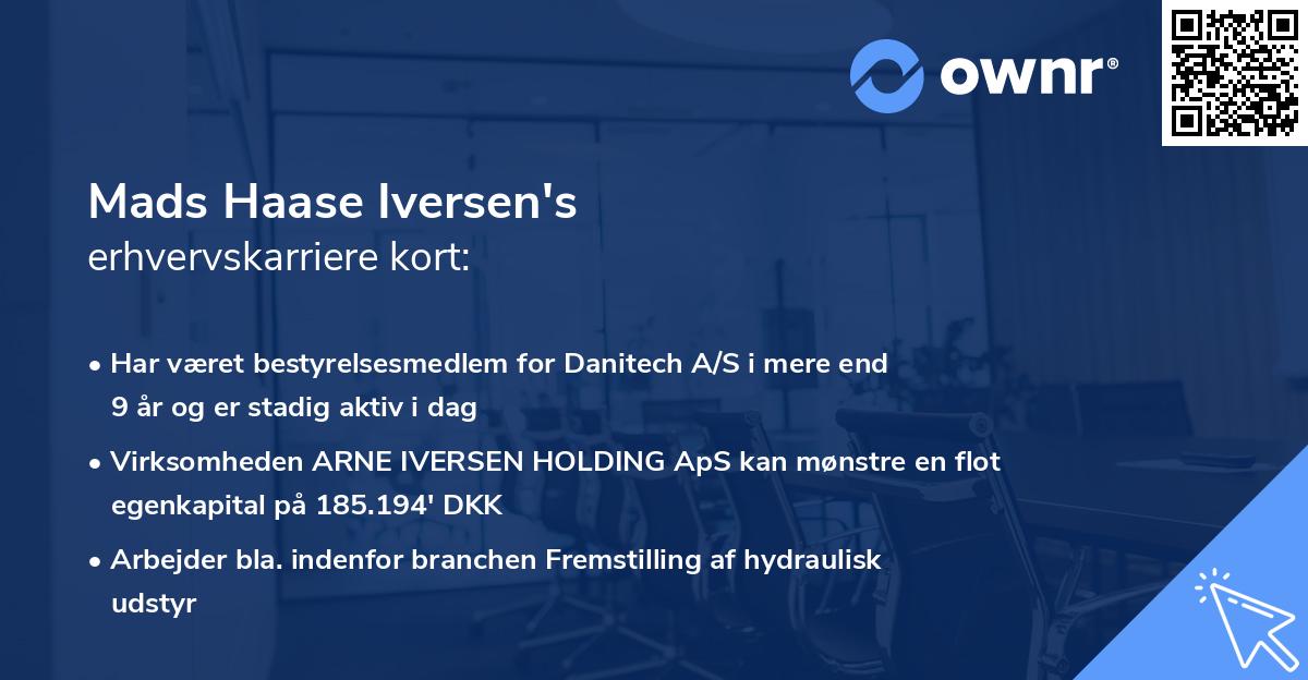 Mads Haase Iversen's erhvervskarriere kort