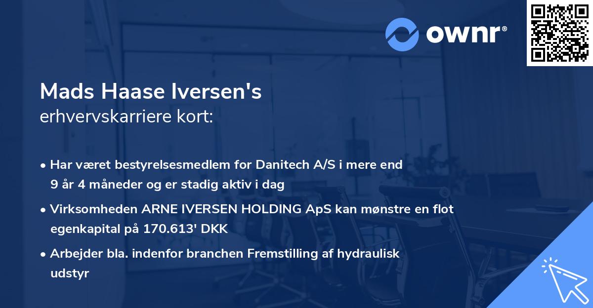 Mads Haase Iversen's erhvervskarriere kort