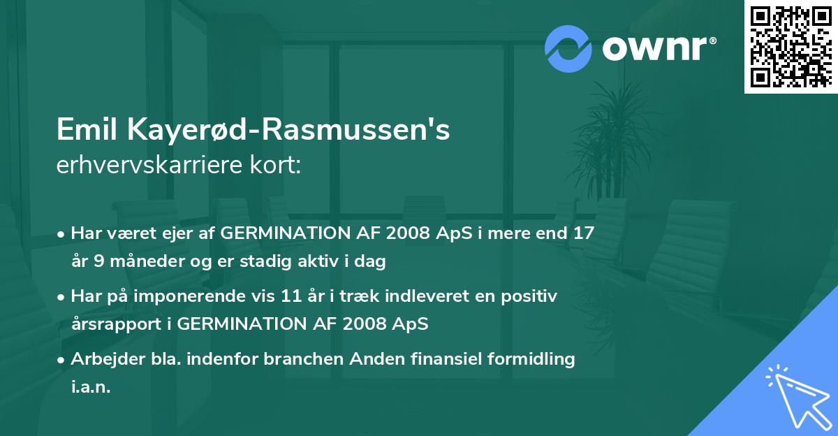 Emil Kayerød-Rasmussen's erhvervskarriere kort