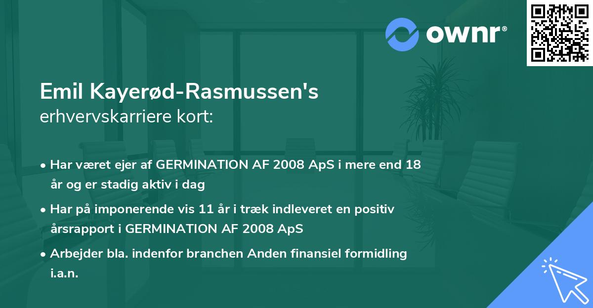 Emil Kayerød-Rasmussen's erhvervskarriere kort