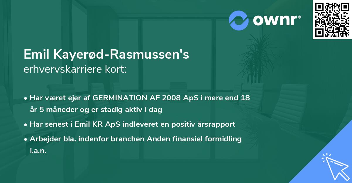 Emil Kayerød-Rasmussen's erhvervskarriere kort