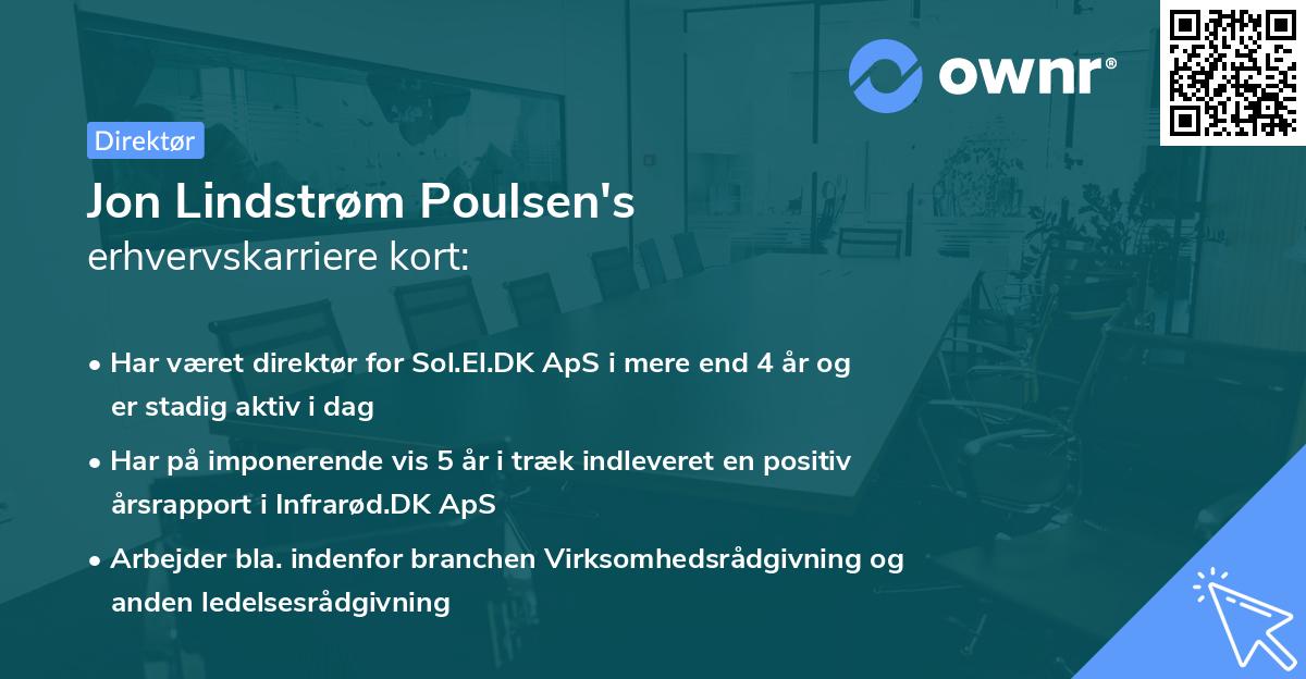 Jon Lindstrøm Poulsen's erhvervskarriere kort