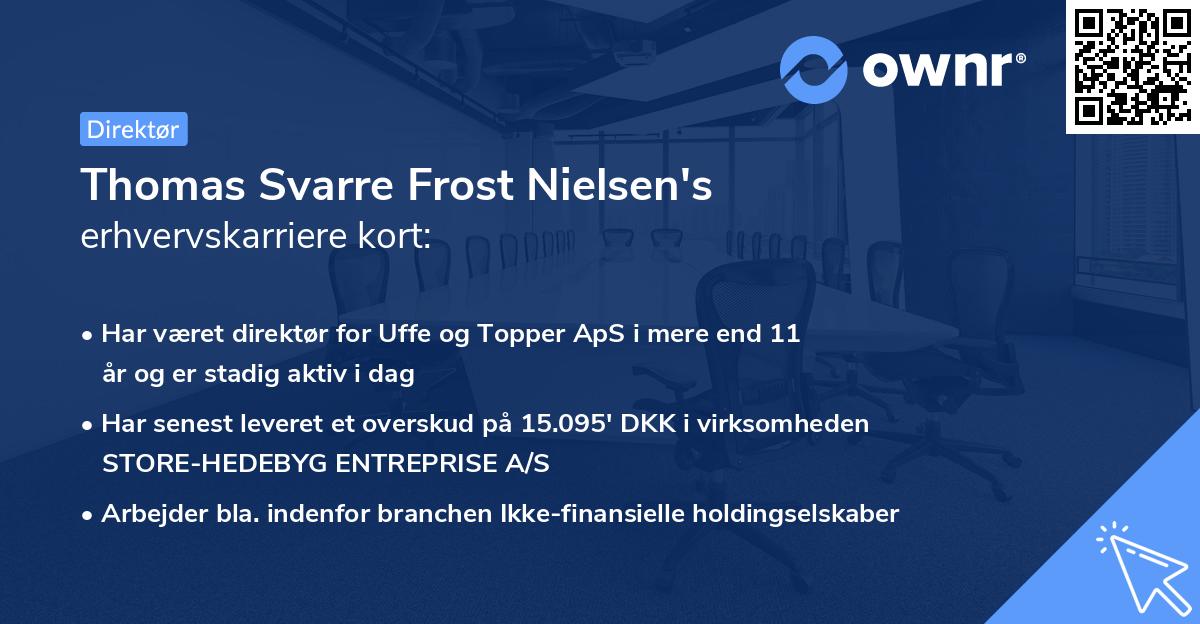 Thomas Svarre Frost Nielsen's erhvervskarriere kort