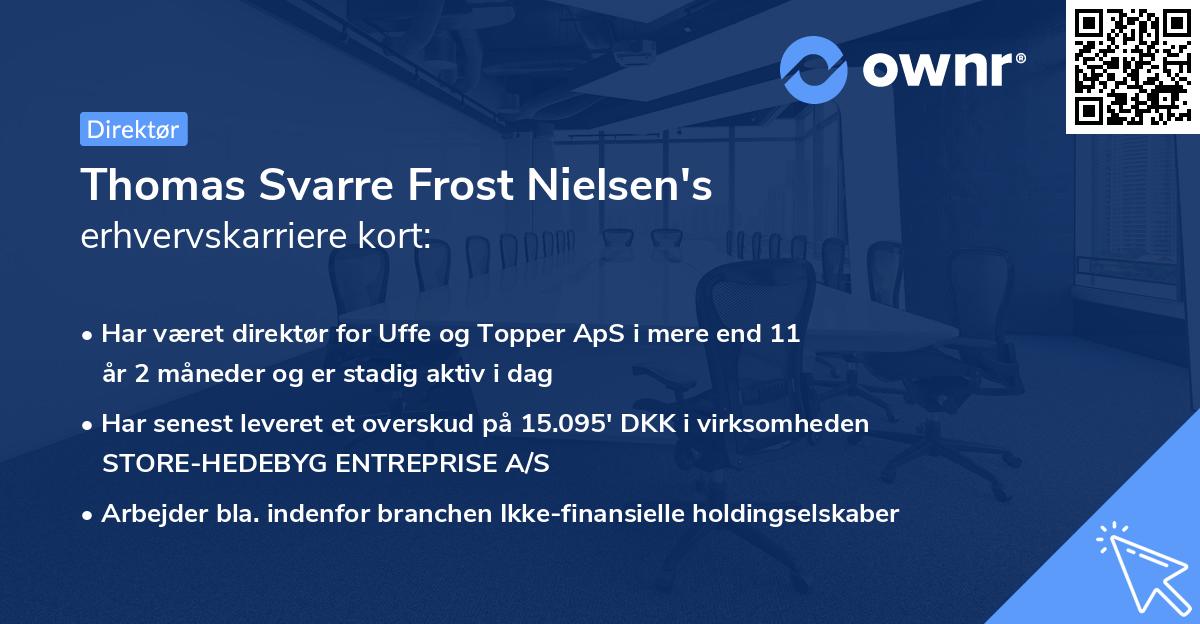 Thomas Svarre Frost Nielsen's erhvervskarriere kort