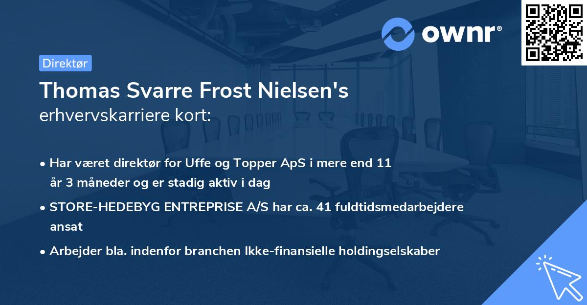 Thomas Svarre Frost Nielsen's erhvervskarriere kort