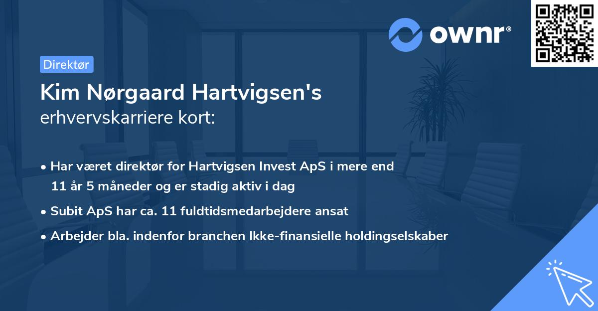 Kim Nørgaard Hartvigsen's erhvervskarriere kort
