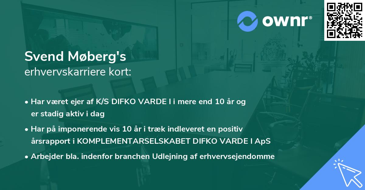 Svend Møberg's erhvervskarriere kort