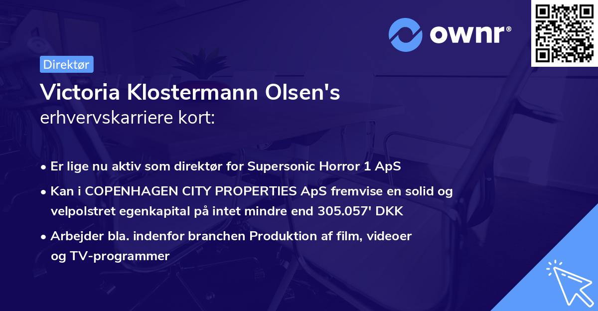 Victoria Klostermann Olsen's erhvervskarriere kort