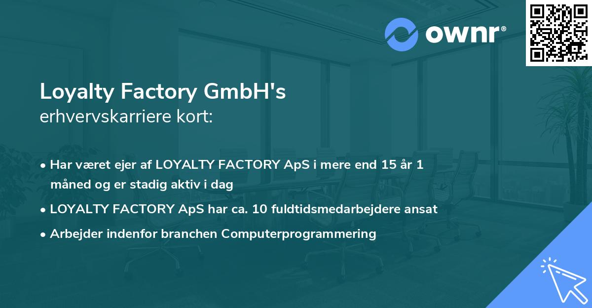 Loyalty Factory GmbH's erhvervskarriere kort