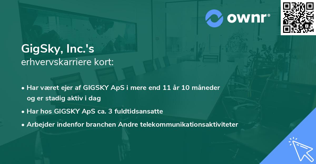 GigSky, Inc.'s erhvervskarriere kort