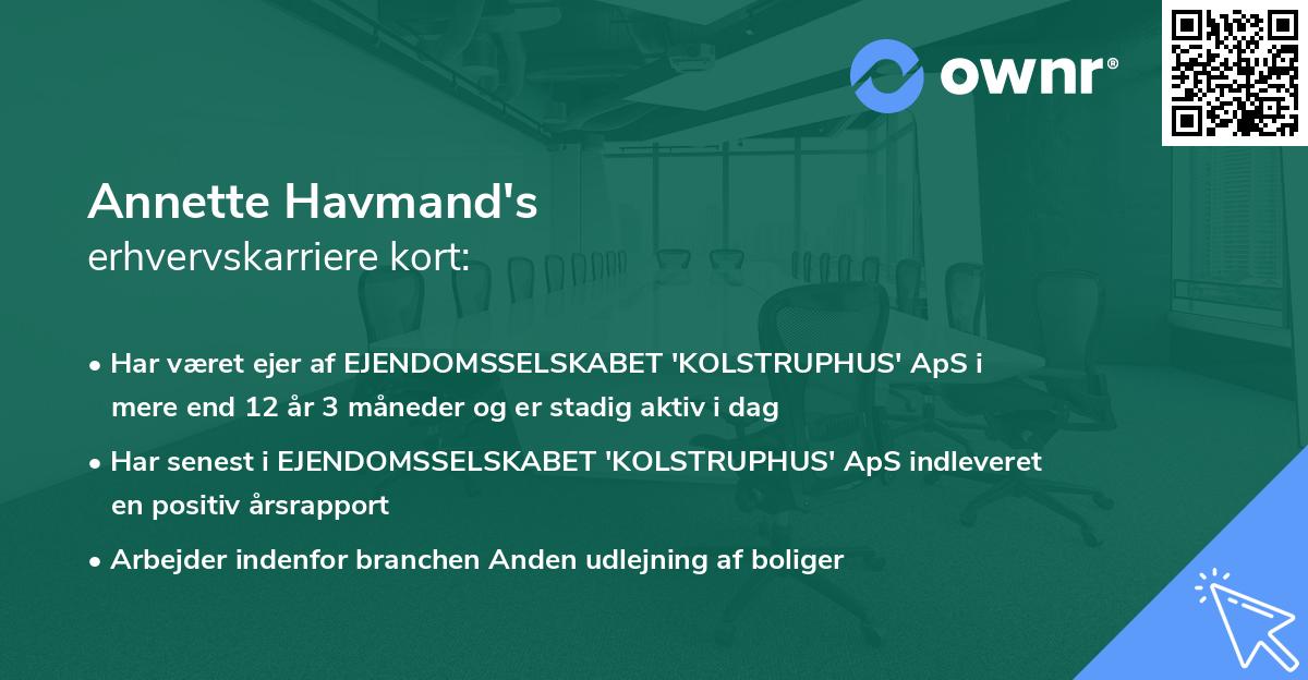 Annette Havmand's erhvervskarriere kort