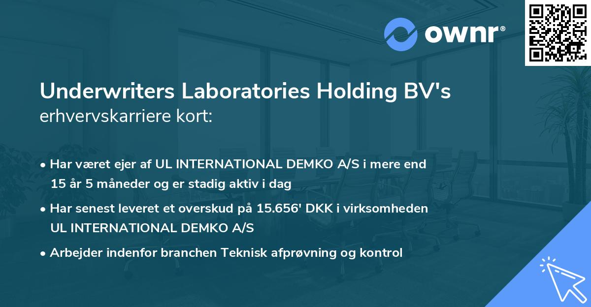 Underwriters Laboratories Holding BV's erhvervskarriere kort