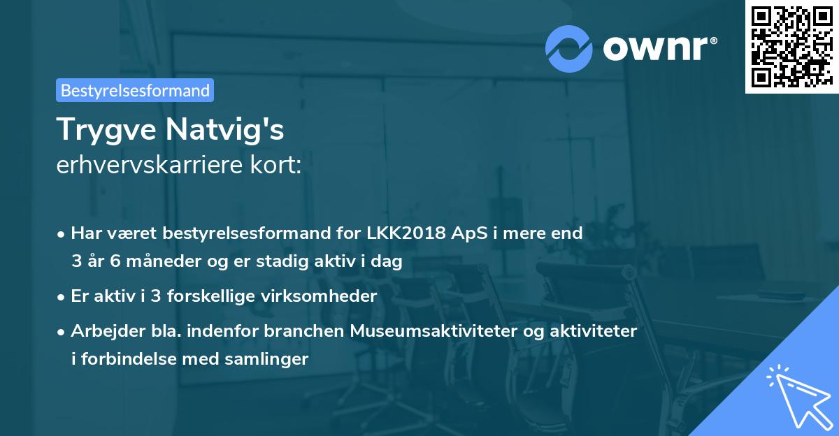 Trygve Natvig's erhvervskarriere kort
