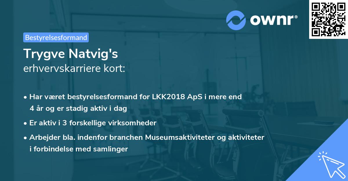 Trygve Natvig's erhvervskarriere kort