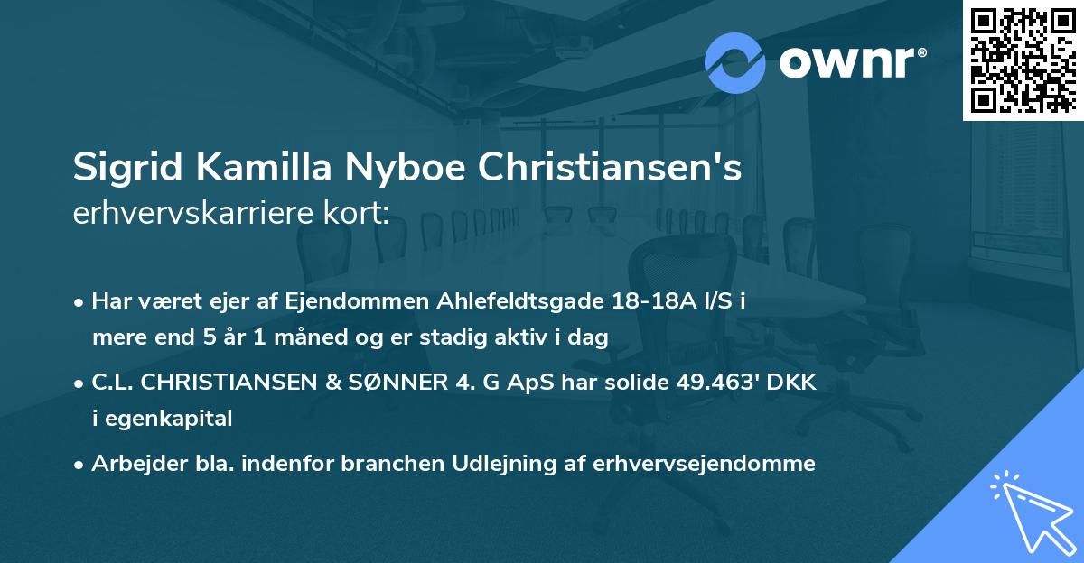 Sigrid Kamilla Nyboe Christiansen's erhvervskarriere kort