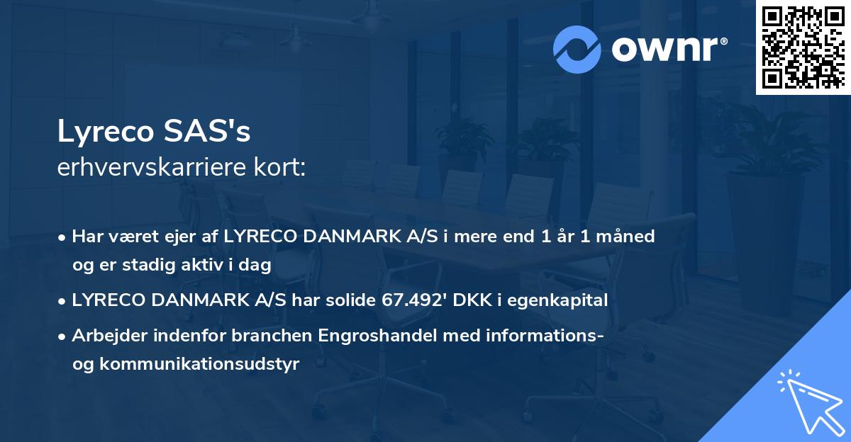 Lyreco SAS's erhvervskarriere kort