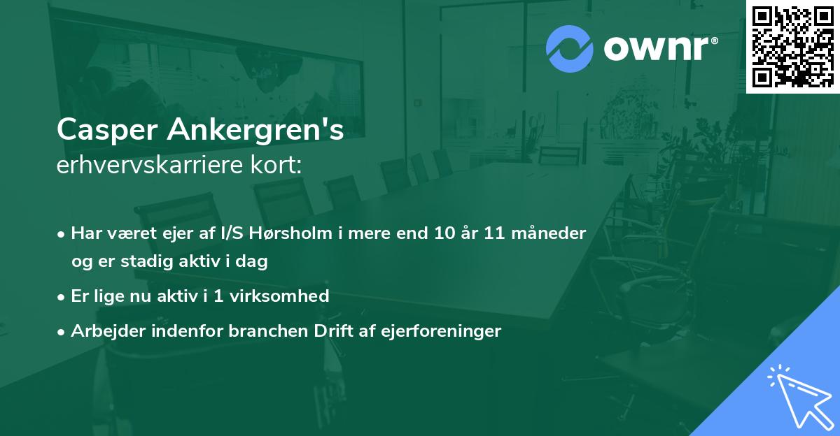 Casper Ankergren's erhvervskarriere kort