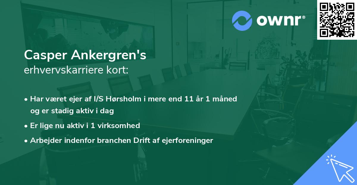 Casper Ankergren's erhvervskarriere kort