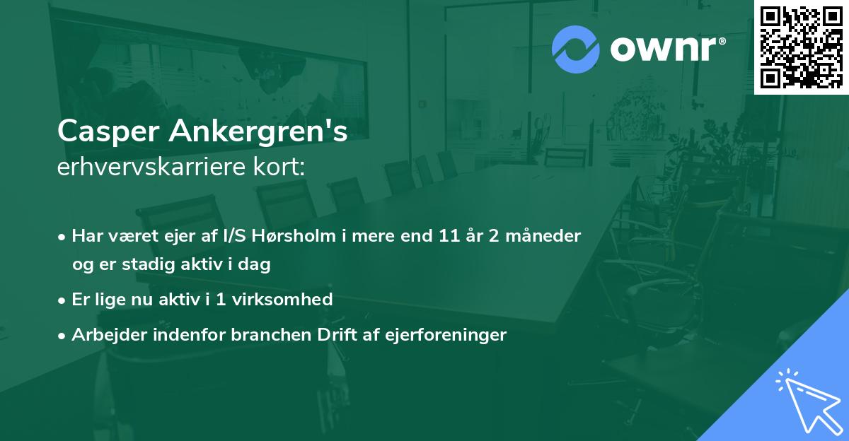 Casper Ankergren's erhvervskarriere kort