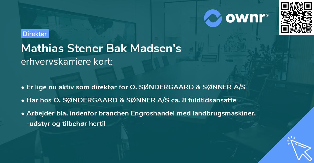 Mathias Stener Bak Madsen's erhvervskarriere kort